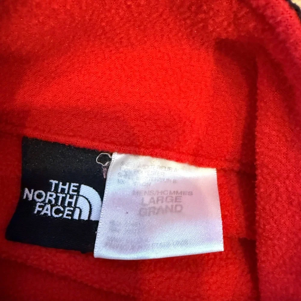 The‎ North Face Mens Fleece Jacket Size L Red Full Zip Made in USA Vintage